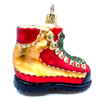 Christborn Weihnachtsanhänger Wanderschuh rot, Seitenansicht