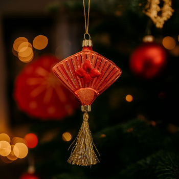 Preview: Christborn Chrismas decoration fan orange, style christmas tree