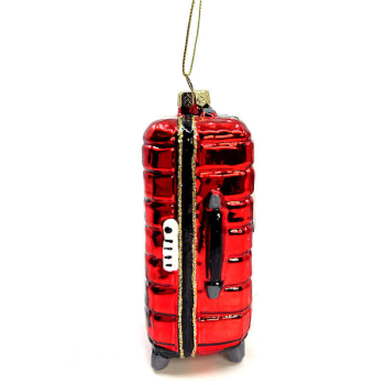 Preview: Christborn Weihnachtsanhänger Koffer Paris rot, seitlich