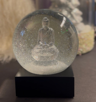 Preview: Schneekugel mit Buddha Motiv transparent, style xmas