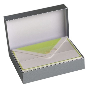 Crown Mill Cards Set A6 Bi-Color white-bamboo green, box
