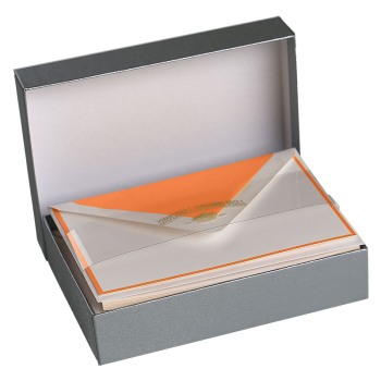 Crown Mill Korrespondenz Karten Set mit Briefumschlage Bicolor, weiß-orange, Box