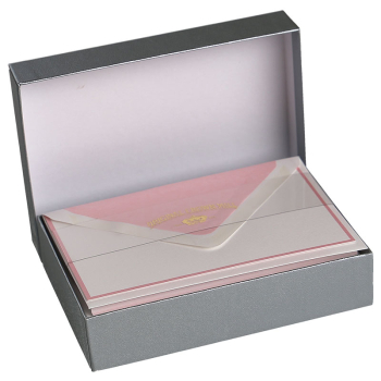 Crown Mill Korrespondenz Karten Set mit Briefumschlage Bicolor, weiß-rosa, Box