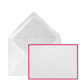 Crown Mill Cards Set A7 Bi-Color  white-fuchsia, open