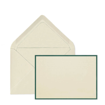Preview: Crown Mill Cards Set A7 Bi-Color creme-darkgreen