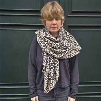 Preview: Cute Stuff, cashmere scarf, Mia, Leo brown, style3