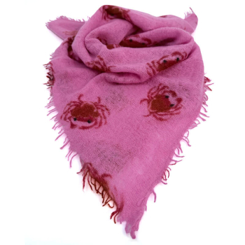 Cute Stuff, cashmere Bandana Crab pink