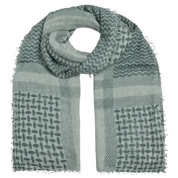 Cute Stuff Cashmere Schal Luna Sage Tea mit grafischem Muster