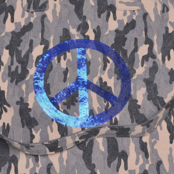 Cute Stuff, XXL Shopper, Weekender, Camouflage print, Peace Zeichen Pailletten blau, style