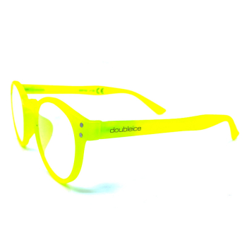 Doubleice Lesehilfe Round fluo gelb soft touch
