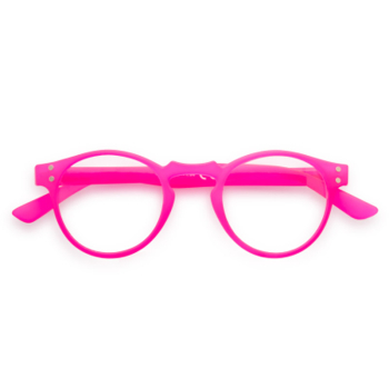 Doubleice Lesehilfe Round fluo pink soft touch, front