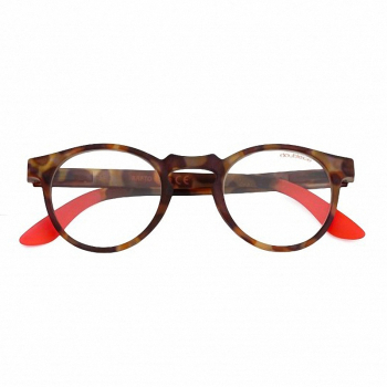 Doubleice Lesehilfe Round Demi Fluo turtle-orange soft touch, front