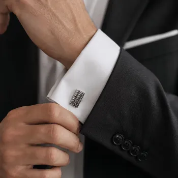 Preview: Dupont, Manschettenknöpfe, schwarze Diamanten, style