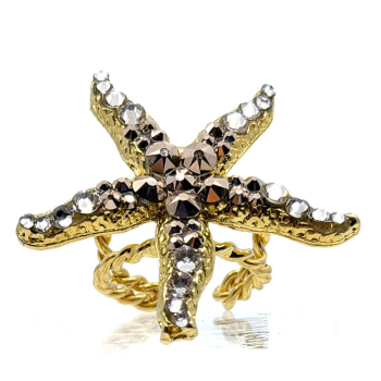 Ekaterini Ring Arethusa Seestern, champagner pink, light peach gold