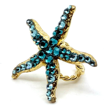 Ekaterini Ring Arethusa Seestern, türkis gold