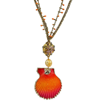 Preview: Ekaterini Kette Dazling Colio pink-rot verlaufen, goldene Akzente detail