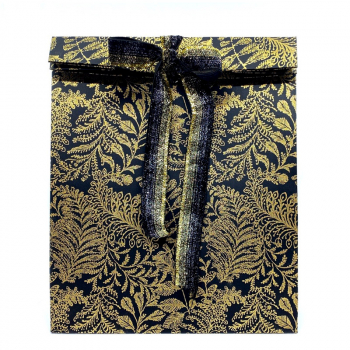 Faltschachgtel Golden Garden schwarz mit Motiv Druck gold, front