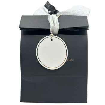 Preview: Geschenkanhänger, Herz in cremeweißmit goldenem Praegerand, style