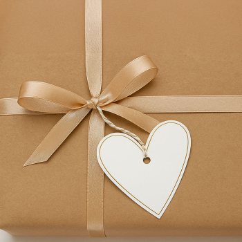 Preview: Gift Tags, Heart cremewhite-gold, style gift