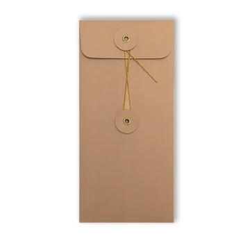 Embacollage Geschenkumschlag JOY Nature in natur, 121 x 260 mm, Vorderseite mit goldfarbener Kordel und zwei Ösen, TRIXI GRONAU Concept Store Hamburg