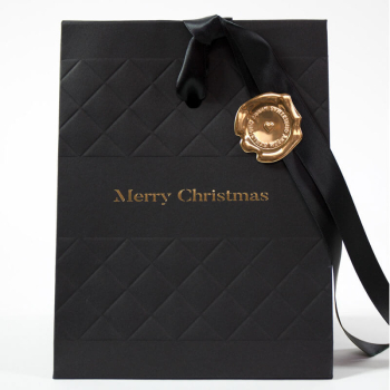 Gift wrap, gift bag, Diamond, embossed Merry Christmas, black