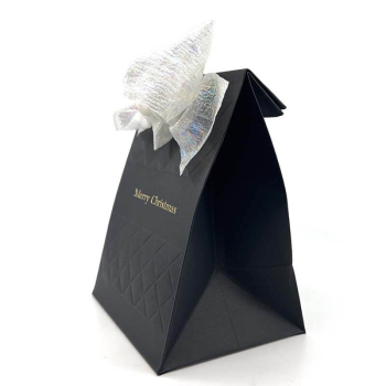 Preview: Gift wrap, gift bag, Diamond, embossed Merry Christmas, black, side