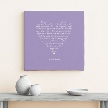 Bild auf Leinwand Liebesgedicht weiss, druck  flieder, style