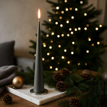 Preview: Ester&Erik Kegelkerze dark slate,grau, 25 cm, style XMas