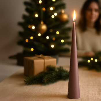 Preview: Ester&Erik Kegelkerze mauve, 25 cm, style XMas