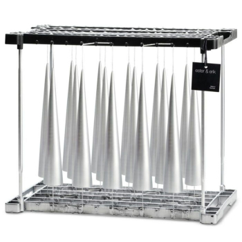 Preview: Ester&Erik Kegelkerze metallic silber, 25 cm, RAhmen