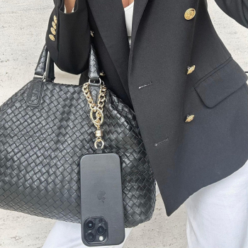 Preview: Eyesonoff, Handyhalter  Kette, Phone Holder, Hellomag RAP gold style Tasche