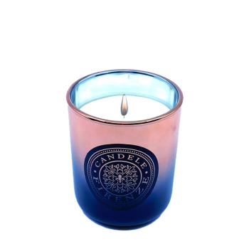 FEM, Duftkerze, Bacco ,im Glas, Metallic lack schwarz-kupfer verlaufend, Flamme