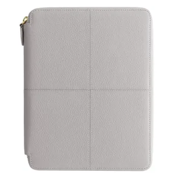Filofax Classic Stitch Schreibmappe A5 Zip Folio in Grau, geschlossen