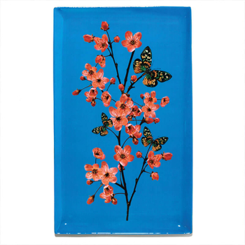 Gangzai Vide Poche, rechteckiges Tablett, Grace, Tablett, rechteckig, Lack mehrfarbig, front