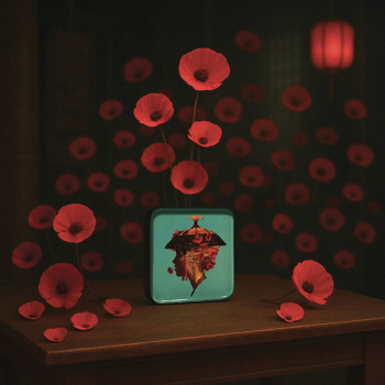 Gangzai Vide Poche, Hana, Mini Tablett, quadratisch, Lack mehrfarbig, style