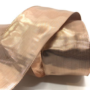Geschenkband Glamourous, Farbe rosegold Breite 68 mm Ausstattung Drahtrand