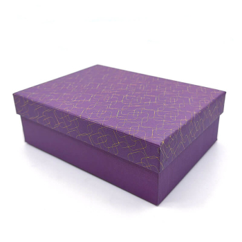 Rechteckige Geschenkbox, Zita aubergine Heißfoilienprägung gold