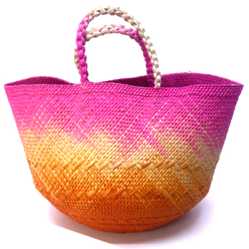 Guanabana Tote Canasto Bag S, Iraca, pink-orange-beige