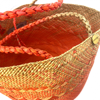 Guanabana Tote Canasto Bag S, Iraca, toasted orange-creme, Innenansicht