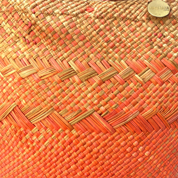 Guanabana Tote Canasto Bag S, Iraca, toasted orange-creme, detail