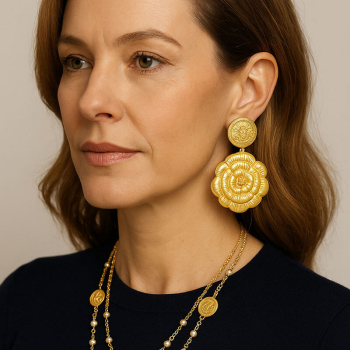 Preview: Interdee Ohrstecker Fleur gold  style model