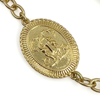 Interdee, halskette lang, coco, weihe Perlen , goldene florale Medillons, detail Medaillon