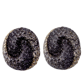 KMO-Ohrstclips, filo Glitter schwarz,