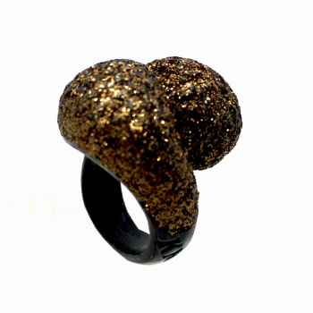 Kmo ring Blum bronze-camel, silber Staub, seitlich detail