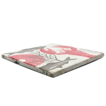 Preview: Travertin Untersetzer Lobster 20x20cm, seitlich