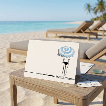 Preview: Kera Till Grusskarte, Am Strand mit Briefumschlag