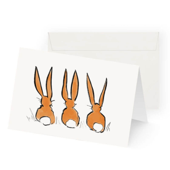 Kera Till Osterkarte, Hasenreihe in orange