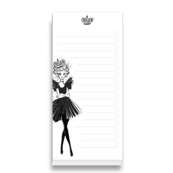 Kera Till Notizblock to do pad Queen for a day, weiß schwarz