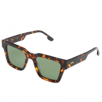 Komono Bob Sonnenbrille Schildplatt Optik, dunkel grün getönte Gläser, Seitenansicht