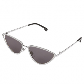 Komono Sonnenbrille Gigi silber, rauchgrau getönte Gläser, dreieckig, Seitenansicht